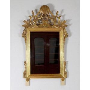 Mirror In Golden Wood With Gold Leaf, Louis XVI Style - 2nd Part Nineteenth