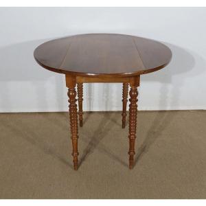 Small Side Table Forming Console In Solid Walnut - Late 19th Century
