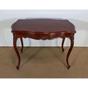 Middle Table In Solid Mahogany, Louis XV Style - 2nd Part Nineteenth