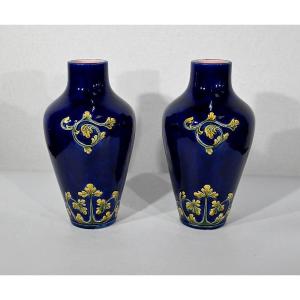 Pair Of Ceramic Vases, Art Nouveau - 1900