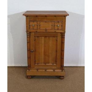 Small Cabinet In Solid Cherry, Bamboo Taste, Art Nouveau - 1900 Period