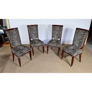 Suite Of 4 Chairs In Solid Beech - 1960