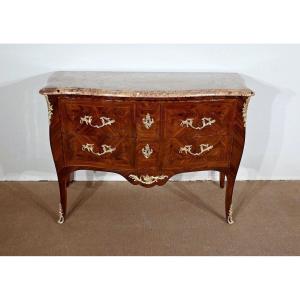 Chest Of Drawers In Precious Wood, Stamped P. Migeon, Louis XV Period - 1st Part 18th Century