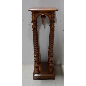 Bolster In Walnut, Gothic Spirit - Late Nineteenth