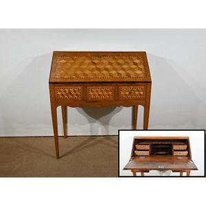 Sloping Office In Oak, Directoire Style - 2nd Part Nineteenth