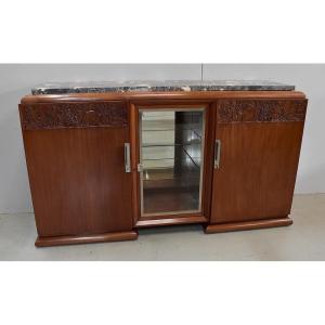 Art Deco Sideboard In Solid Mahogany - 1920s