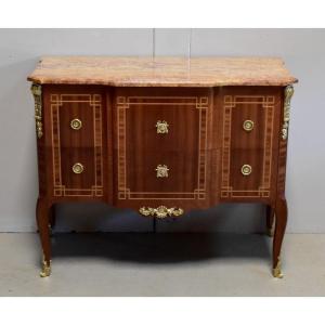 Mahogany Commode, Transition Style Louis XV / Louis XVI - Early 20th Century