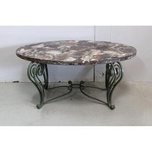 Marble And Wrought Iron Coffee Table – 1950