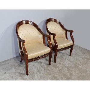 Pair Of Bergeres In Rosewood, Charles X Period - Early Nineteenth