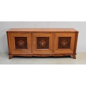 Sideboard In Walnut, Taste J. Leleu - Mid Twentieth