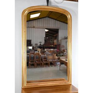 Important Gilded Mirror With Gold Leaf, Louis-philippe Period - Mid-19th Century