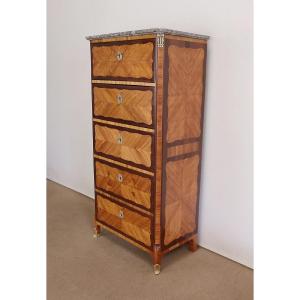Chiffonier In Precious Wood, Louis XV Period - Eighteenth