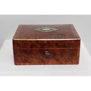 Pretty Rectangular Box In Thuya Burl, Napoleon III Period - 1900