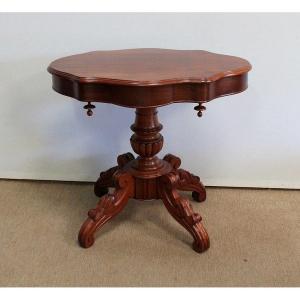 Small Mahogany Violin Pedestal Table - 2nd Half Nineteenth