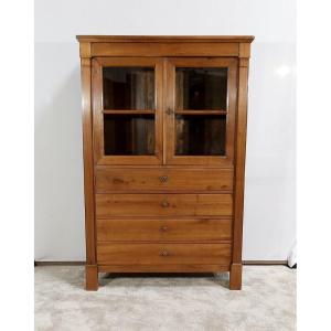 Commode Vitrine De Propriété En Merisier Massif, époque Empire – Début XIXe