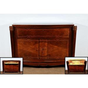 Buffet Bar In Rio Rosewood, Attributed To J.leleu, Art Deco - 1940