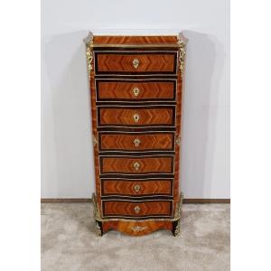 Semainier Secretaire In Precious Wood, Napoleon III Period - Mid-19th Century
