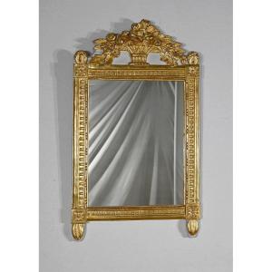 Fronton Mirror In Golden Wood, Louis XVI Style - Early 20th Century