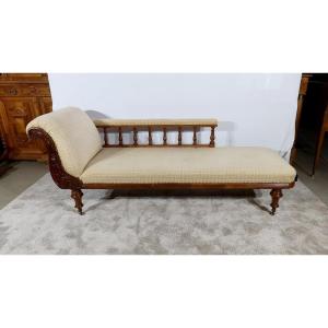 Long Meridian In Solid Mahogany, Victorian Period, England - Mid-19th Century