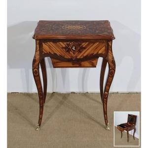 Louis XV Style Marquetry Worker, Napoleon III Period - Mid-19th Century