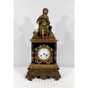 Marble And Bronze Pendulum, Louis XVI Style, Restoration Period - Early Nineteenth