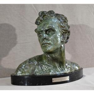 Important Bronze “jean Mermoz”, Signed A.ouline – 1st Part 20th