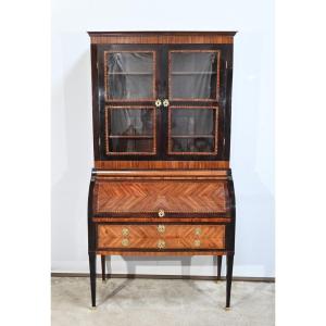 Cylinder Desk Showcase In Precious Wood – Late 18th Century