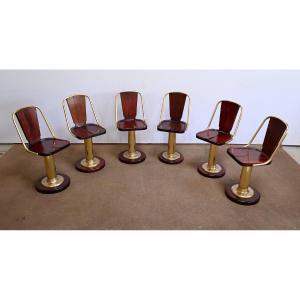 Rare Suite Of Six Liner Chairs, England – Early 20th Century