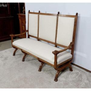 Rare Solid Walnut Bench, Renaissance Style – Late 19th Century