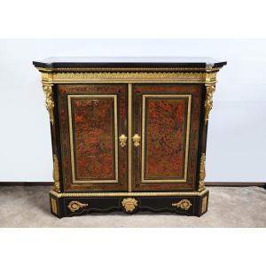 Blackened Pear Wood Support Unit, Boulle Spirit, Napoleon III Period – Mid-19th Century