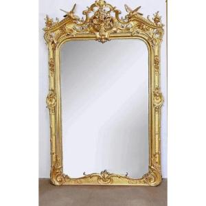 Important Mirror In Golden Wood, Louis XV Style – Early 19th Century