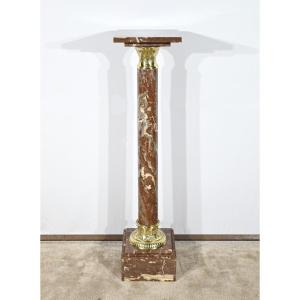 Red Pyrenees Marble Column – Late 19th Century