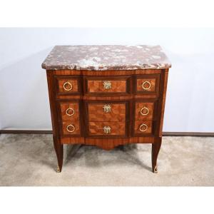 Small Commode In Rosewood And Mahogany, Louis XV/louis XVI Transition - 2nd Part 19th