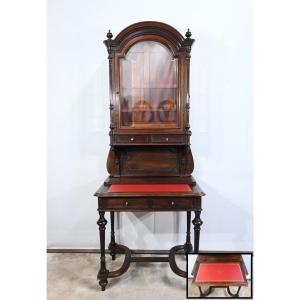 Small Rosewood Showcase Desk, Napoleon III Period - Mid-19th Century