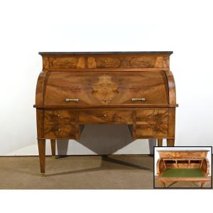 Important Property Cylinder Desk In Walnut, Directoire Period – Early 19th Century