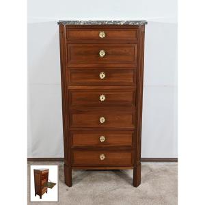 Small Weekly Secretary In Mahogany, Stamped Ln Malle, Faubourg Saint-antoine, Lou Period