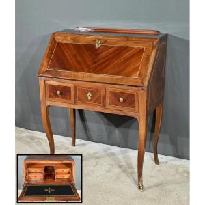 Sloping Desk In Plum And Walnut, Louis XV - 18th Century