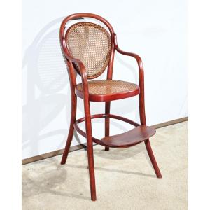 Children's High Chair No. 12303 In Beech, Stamped Thonet - Early 20th Century