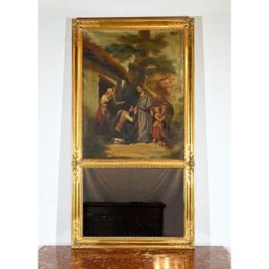 Trumeau Mirror In Golden Wood, Restoration Period - Early 19th Century