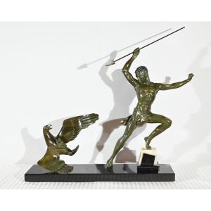Bronze “eagle Hunting”, Signed J.de Roncourt, Art Deco - 1930