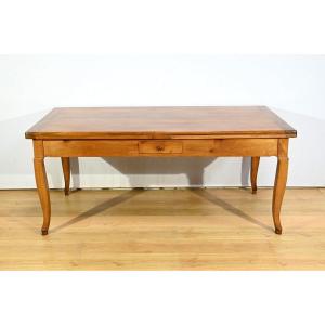 Regional Cherry Wood Table, Louis XV Style – Mid-19th Century