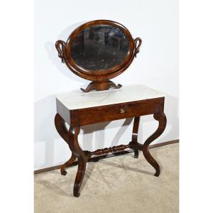 Burl Mahogany Dressing Table, Restoration Period – Early 19th Century