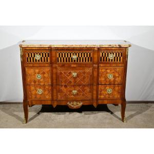 Commode In Rosewood And Mahogany, Louis XV / Louis XVI Transition Style – Late 19th Century