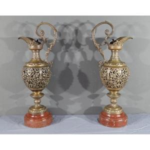 Pair Of Bronze Ewers, Art Nouveau – 1910