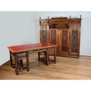 Rare Italian Renaissance Walnut Study And Desk - 1900