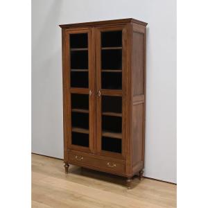 Solid Walnut Bookcase, Louis XVI Style – Mid 19th Century