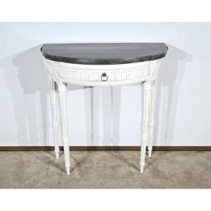 Half-moon Console In Retouched Wood, Louis XVI Style – Early 19th Century