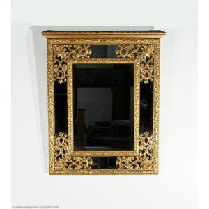 Gilded Wooden Glazing Bead Mirror, Napoleon III Period – Mid 19th Century