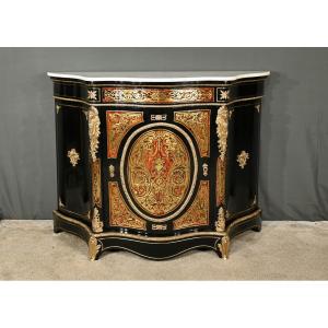Boulle Buffet In Blackened Pear Wood, Napoleon II Period – Mid-19th Century