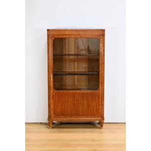 Flamed Mahogany Bookcase, Louis XVI Style – Mid 19th Century